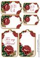 Deep Pink Roses for My Friend Sentiment Ink Saver Tag Sheet
