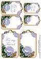 Pale Blue Roses for My Friend Sentiment Ink Saver Tag Sheet