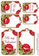 Red Rose Be My Valentine Sentiment Ink Saver Tag Sheet