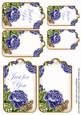 Blue Roses Just for You Sentiment Ink Saver Tag Sheet