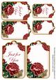 Deep Pink Roses Just for You Sentiment Ink Saver Tag Sheet