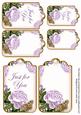 Lilac Roses Just for You Sentiment Ink Saver Tag Sheet