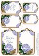 Pale Blue Roses Just for You Sentiment Ink Saver Tag Sheet