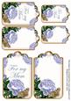 Pale Blue Rose for My Mum Sentiment Ink Saver Tag Sheet