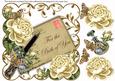 Cream Roses the Both of You Ink Saver 8in Decoupage Topper