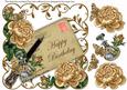Coffee Roses Happy Birthday Ink Saver 8in Decoupage Topper