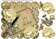 Cream Roses 21 Today 8in Scallop Decoupage Topper