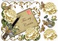 Cream Roses for My Cousin Ink Saver 8in Decoupage Topper