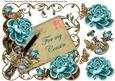 Teal Roses for My Cousin Ink Saver 8in Decoupage Topper