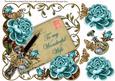 Teal Roses Wonderful Wife Ink Saver 8in Decoupage Topper