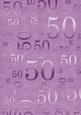Lilac Metallic 50 Birthday A4 Backing Paper