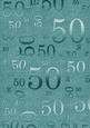 Dusky Teal Metallic 50 Birthday A4 Backing Paper