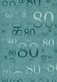 Dusky Teal Metallic 80 Birthday A4 Backing Paper