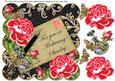 Red Roses Black Mothering Sunday 8in Decoupage Topper