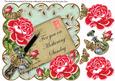Red Roses Mint Mothering Sunday 8in Decoupage Topper