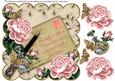 Pink Roses Cream Assorted Family 8in Decoupage Topper