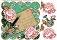 Pink Roses Green Assorted Family 8in Decoupage Topper