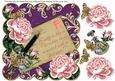 Pink Roses Dpurple Assorted Family 8in Decoupage Topper