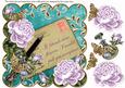 Lilac Roses Deep Teal If Friends 8in Decoupage Topper