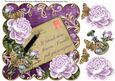 Lilac Roses Deep Purple If Friends 8in Decoupage Topper