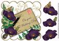 Dark Purple Poppy Wedding Day Ink Saver 8in Decoupage Topper