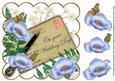 Pale Blue Poppy Wedding Day Ink Saver 8in Decoupage Topper