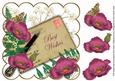Cerise Poppy Best Wishes Ink Saver 8in Decoupage Topper