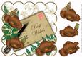 Chocolate Poppy Best Wishes Ink Saver 8in Decoupage Topper