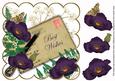Dark Purple Poppy Best Wishes Ink Saver 8in Decoupage Topper