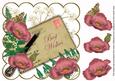 Dusky Pink Poppy Best Wishes Ink Saver 8in Decoupage Topper