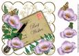 Lilac Poppy Best Wishes Ink Saver 8in Decoupage Topper