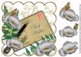 Silver Poppy Best Wishes Ink Saver 8in Decoupage Topper