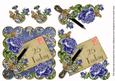 Blue Roses 25 Today Scallop Decoupage Step by Step Sheet