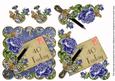 Blue Roses 40 Today Scallop Decoupage Step by Step Sheet