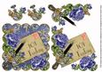 Blue Roses 101 Today Scallop Decoupage Step by Step Sheet