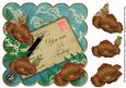 Chocolate Teal Poppy 55 Today 8in Scallop Decoupage Topper