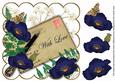 Dark Blue Poppy with Love Ink Saver 8in Decoupage Topper