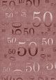 Dusky Pink Metallic 50 Birthday A4 Backing Paper