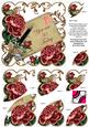 Deep Pink Roses 50 Today Ink Saver 6in Duo Corner Stacker