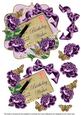 Deep Purple Rose Birthday Wishes 6in Bracket Topper