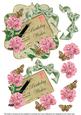 Pink Carnation Olive Birthday Wishes 6in Bracket Topper