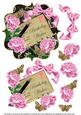 Pink Rose Black Birthday Wishes 6in Bracket Topper