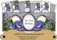 Blue Rose on Your Birthday Large Dl Decoupage Card Kit