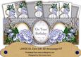 Pale Blue Rose on Your Birthday Large Dl Decoupage Card Kit