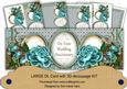 Teal Rose Wedding Anniversary Large Dl Decoupage Card Kit