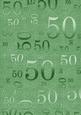 Mid Green Metallic 50 Birthday A4 Backing Paper