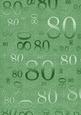 Mid Green Metallic 80 Birthday A4 Backing Paper