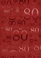 Dark Red Metallic 80 Birthday A4 Backing Paper