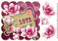Cerise Magnolia Love 8in Decoupage Topper