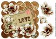 Chocolate Magnolia Love 8in Decoupage Topper